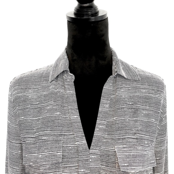 ANN TAYLOR | factory striped blouse size M NWT - Picture 4 of 10